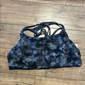 Women's Tie-Dye Strappy Sports Bra - Blue